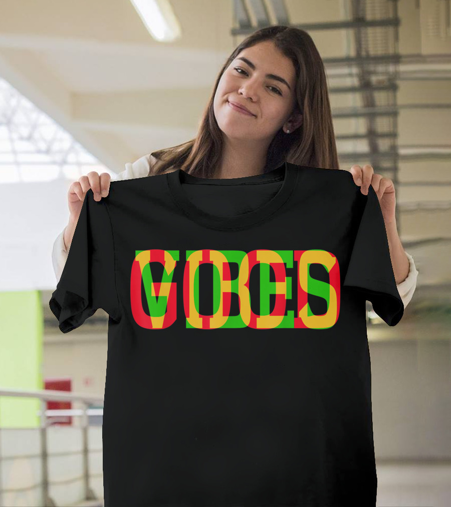 Good Vibes Multicolored Text Red Green Yellow T-Shirt