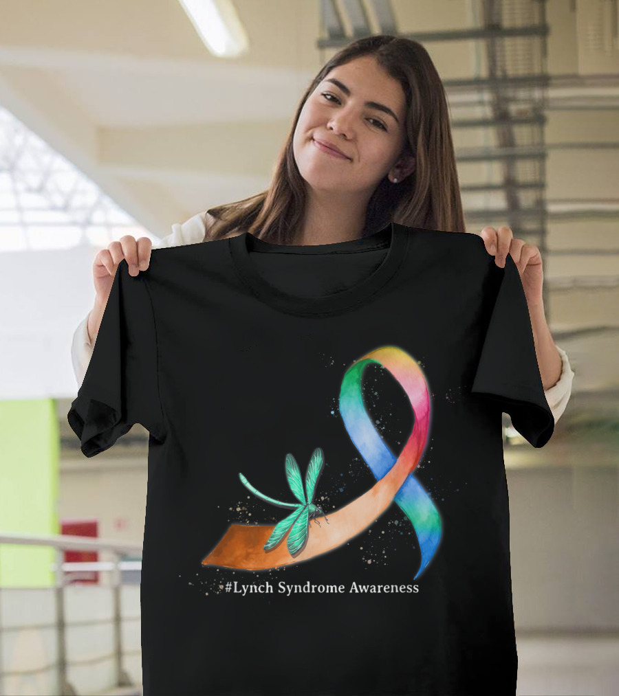 Lynch Syndrome Awareness Hippie Dragonfly T-Shirt