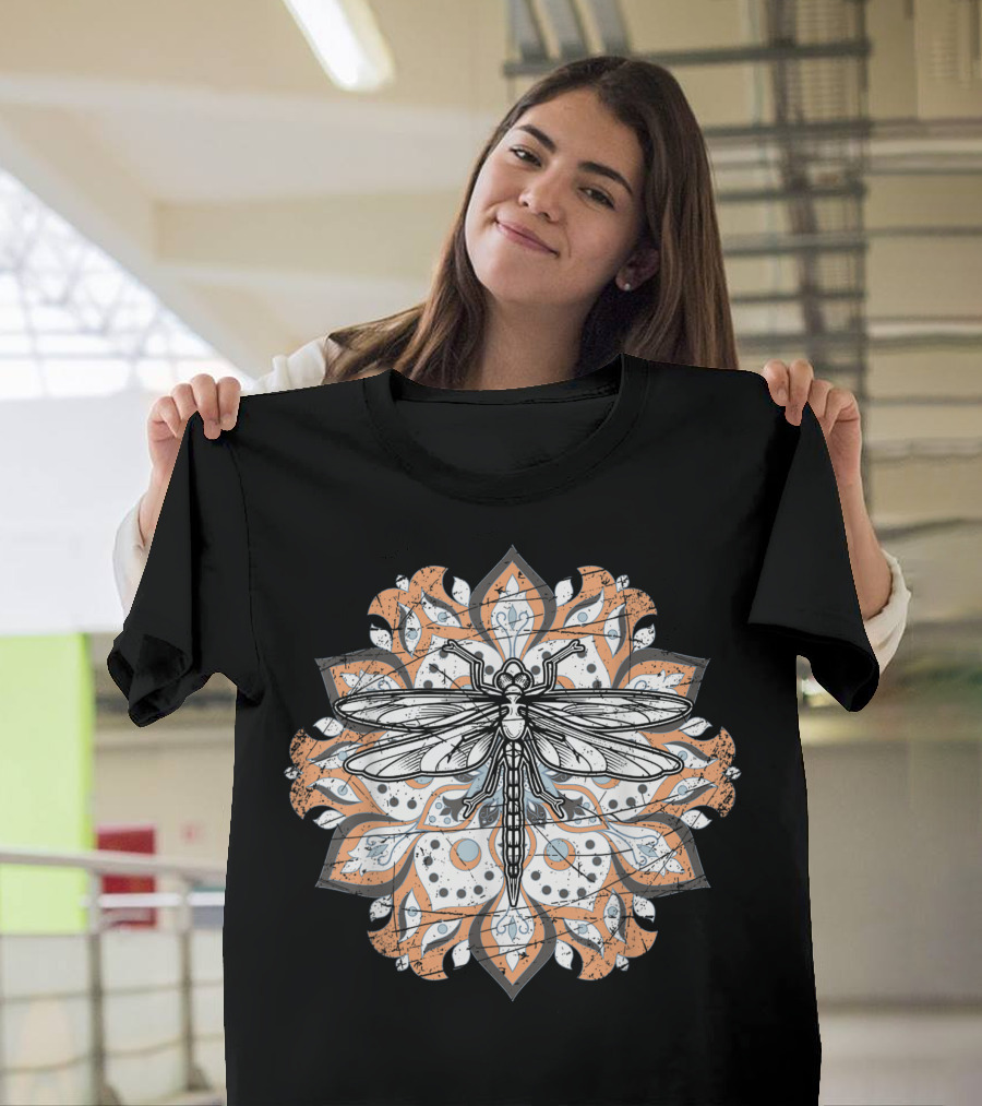 Hippie Dragonfly Mandala Psychedelic Bohemian T-Shirt