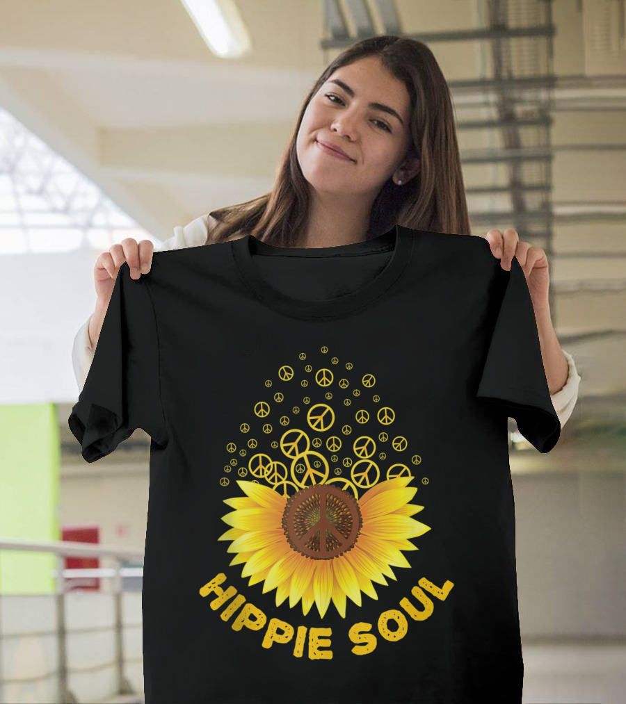 Hippie Soul Peace Sunflower Vintage Hippies Costume T-Shirt