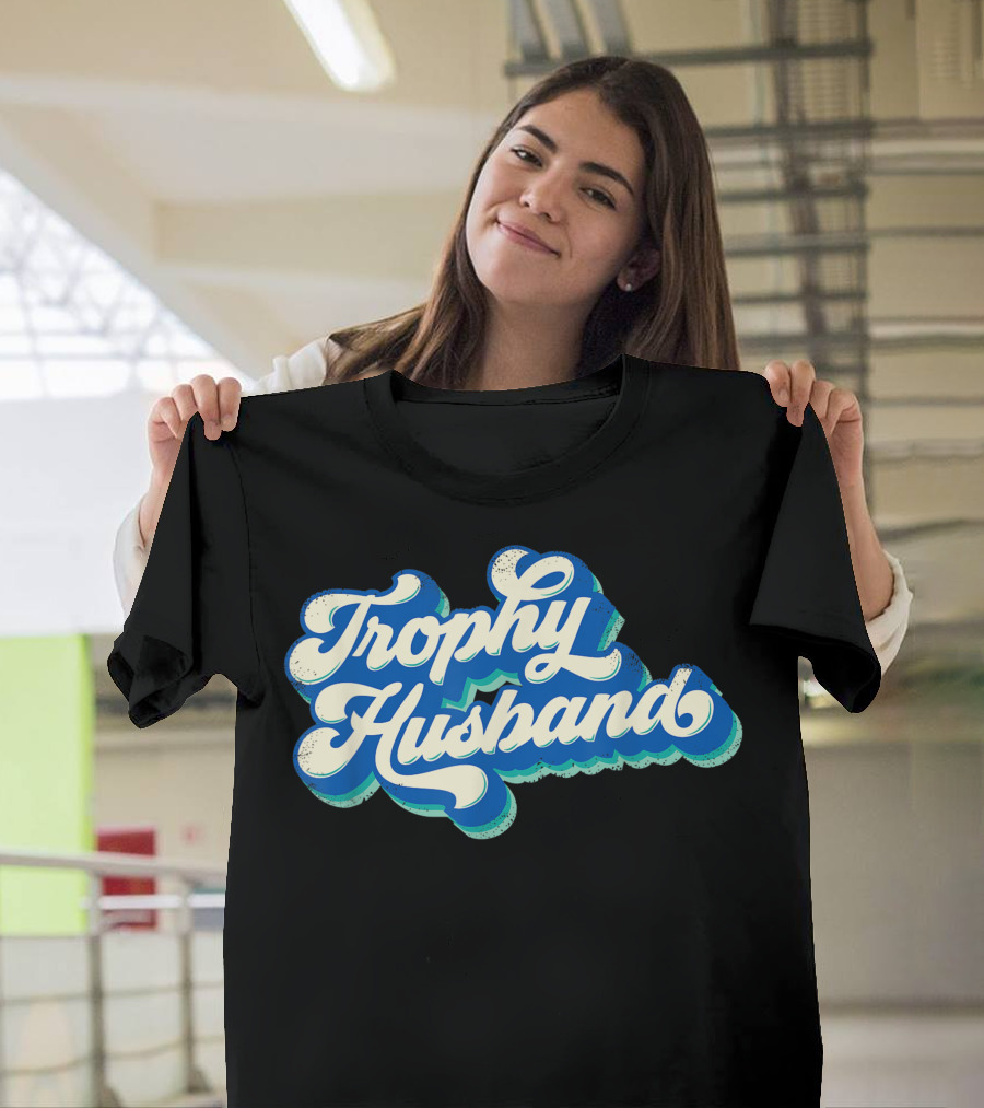 Mens Trophy Husband Blue T-Shirt