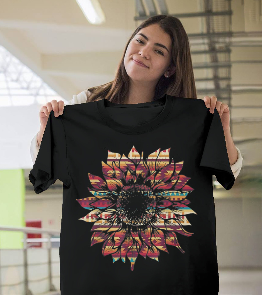 Native American Sunflower Aztec T-Shirt