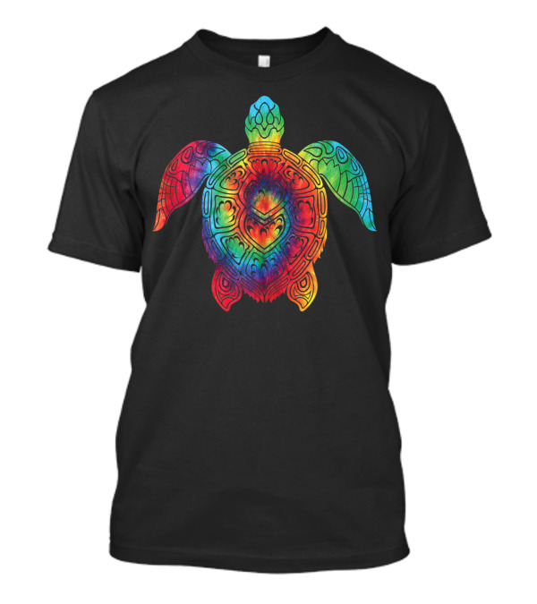 Rainbow Tie Dye Sea Turtle Hippie Costume Ocean Hippy T-Shirt