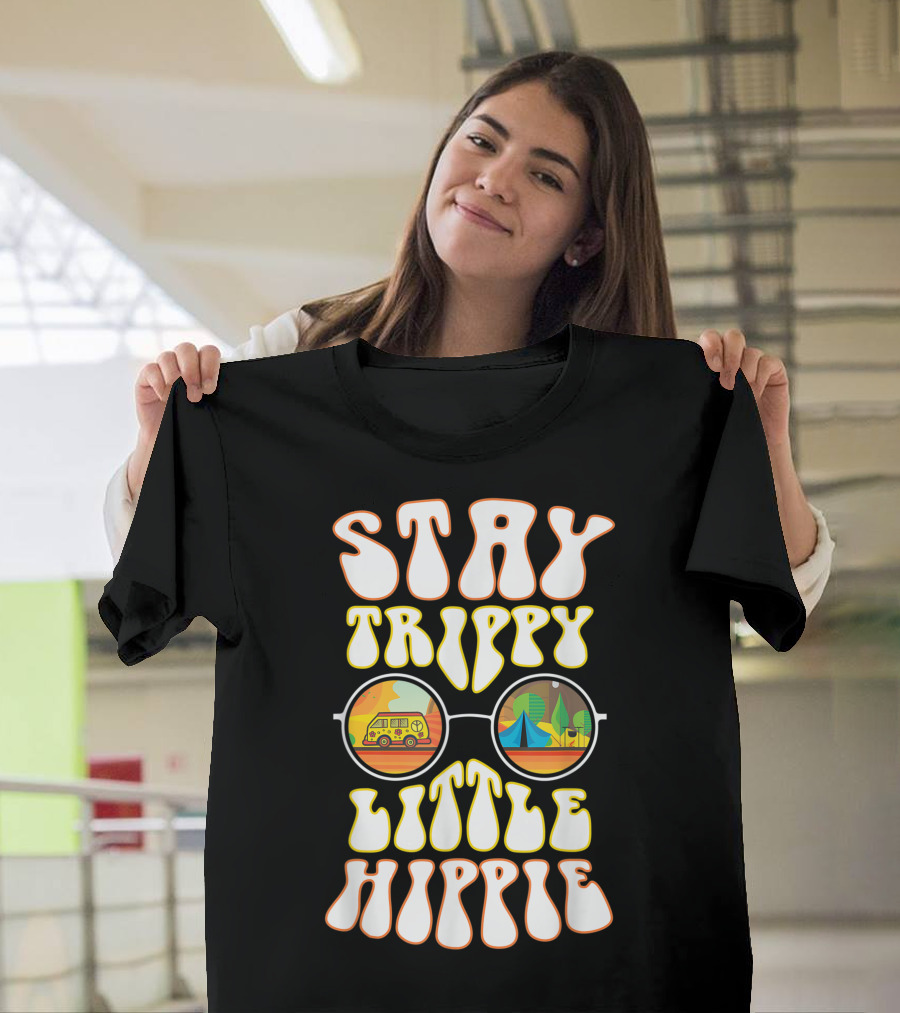 Stay Trippy Little Hippie Van Camping Vintage R8 T-Shirt