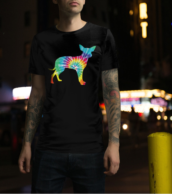 Tie Dye Dog Hippie Chihuahua Puppy Psychedelic Rainbow T-Shirt