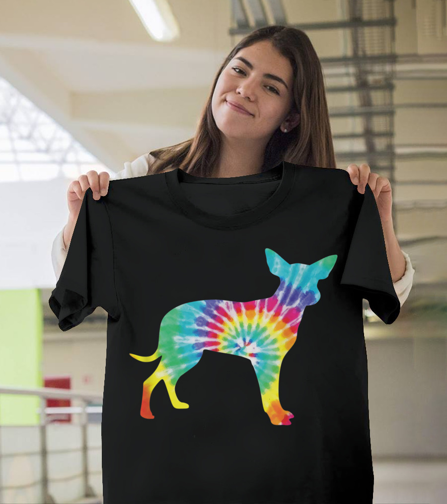 Tie Dye Dog Hippie Chihuahua Puppy Psychedelic Rainbow T-Shirt