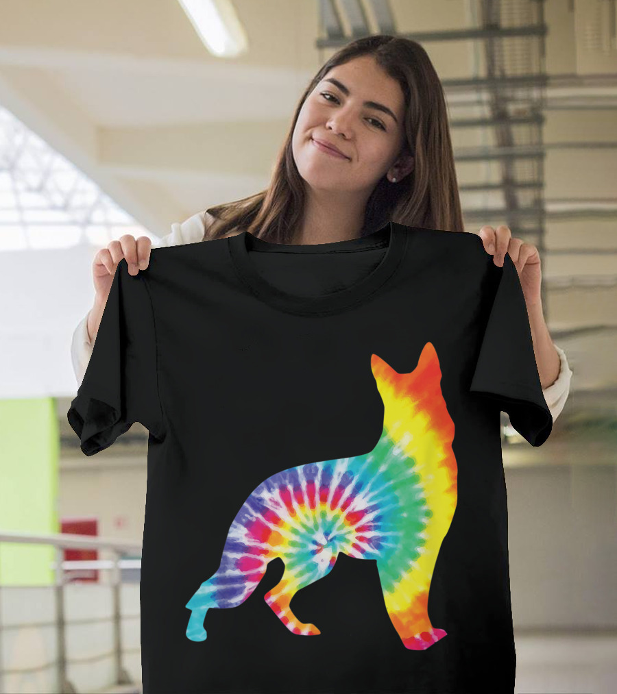 Tie Dye Hippie German Shepherd Puppy T-Shirt