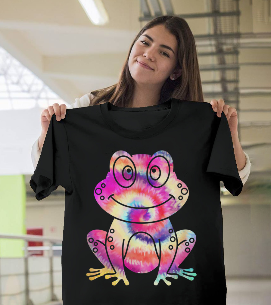 Tie Dye Frog Tadpole Lover Psychedelic Rainbow Frog T-Shirt