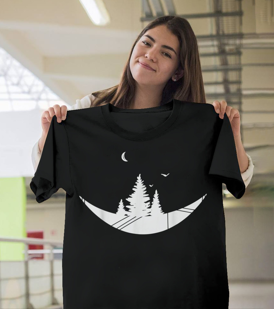 Vintage Crescent Moon Forest Wilderness Boho T-Shirt