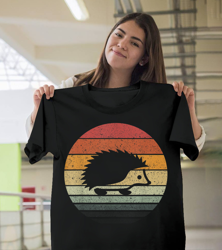 Vintage Sunset Hedgehog T-Shirt