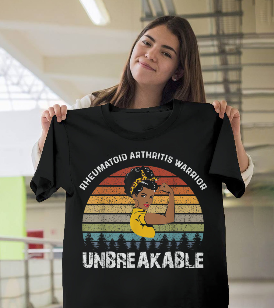 Rheumatoid Arthritis Warrior Unbreakable Vintage Sun T-Shirt