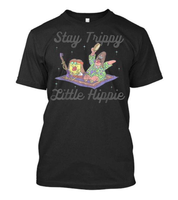 Spongebob Squarepants Staying Trippy With Little Hippie Vibes T-Shirt