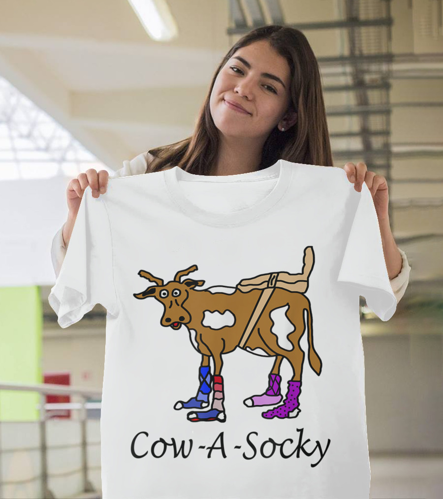 Cow-A-Socky Funny Cow Sock T-Shirt