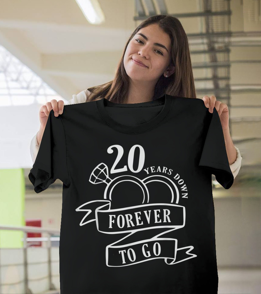 20 Years Down Forever to Go 20th Wedding Anniversary T-Shirt