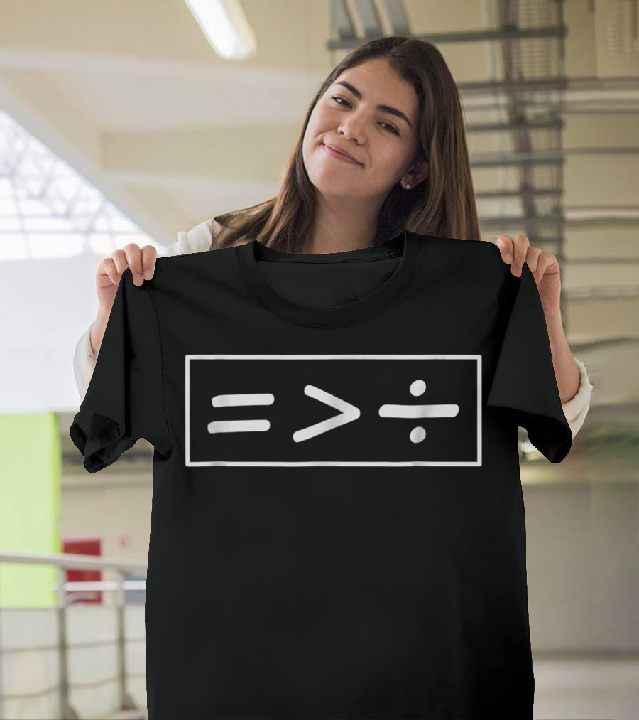 Equal Greater Than Divided Line Activist T-Shirt
