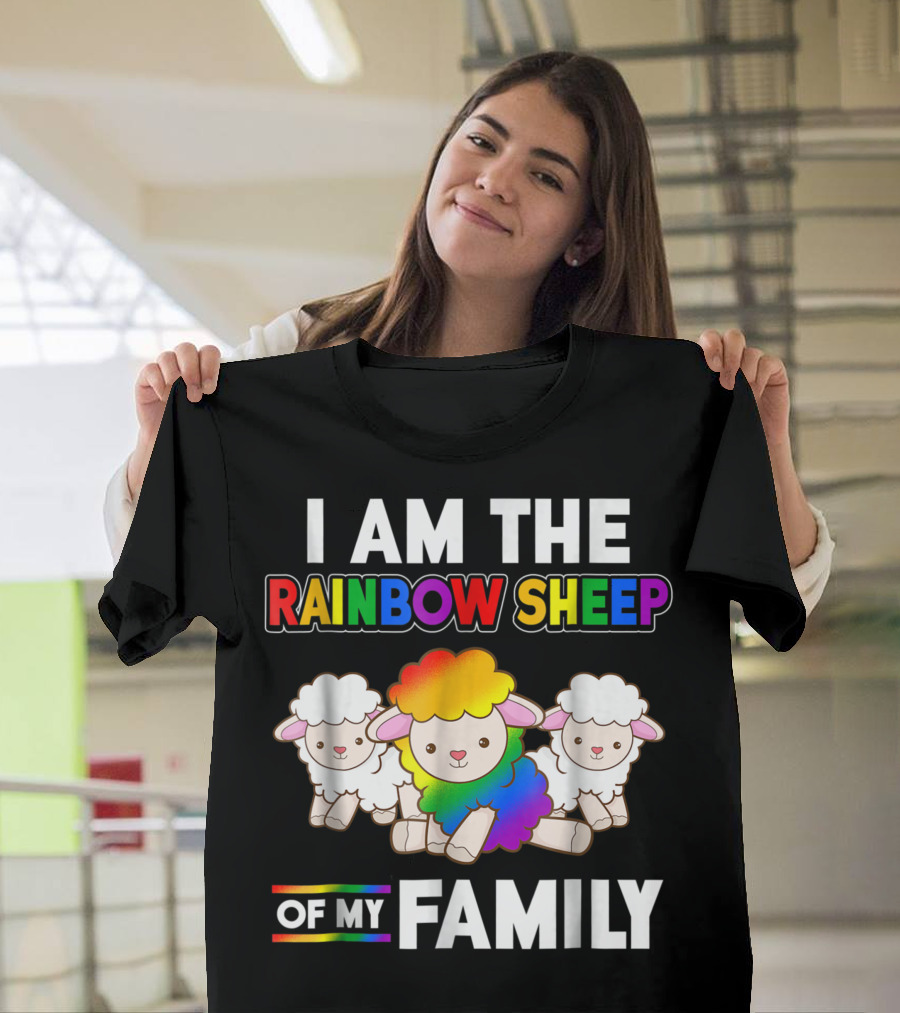 I Am The Rainbow Sheep Of My Family With Colorful Sheep T-Shirt
