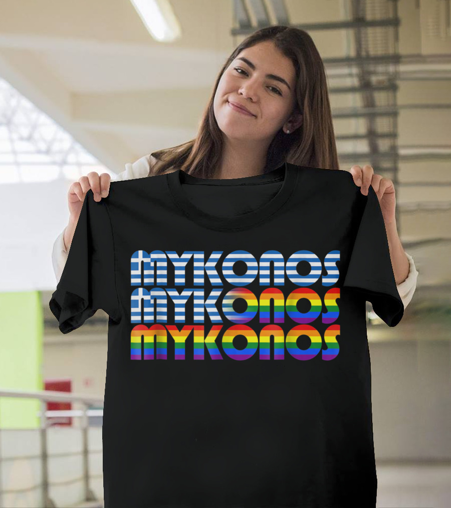 Mykonos Mykonos Greece Island Pride Stripes T-Shirt