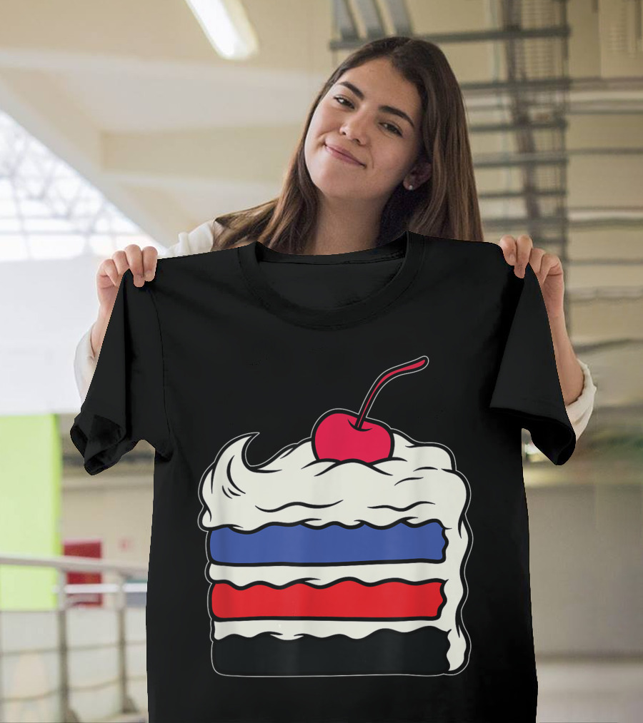 Polyamory Layered Cake Illustration with Cherry on Top for Gay Rights Pride Week T-Shirt