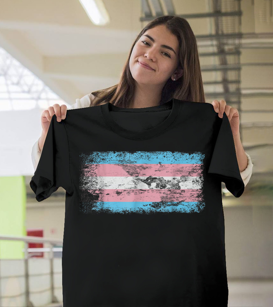 Pride Transgender Flag Distressed Trans Flag T-Shirt