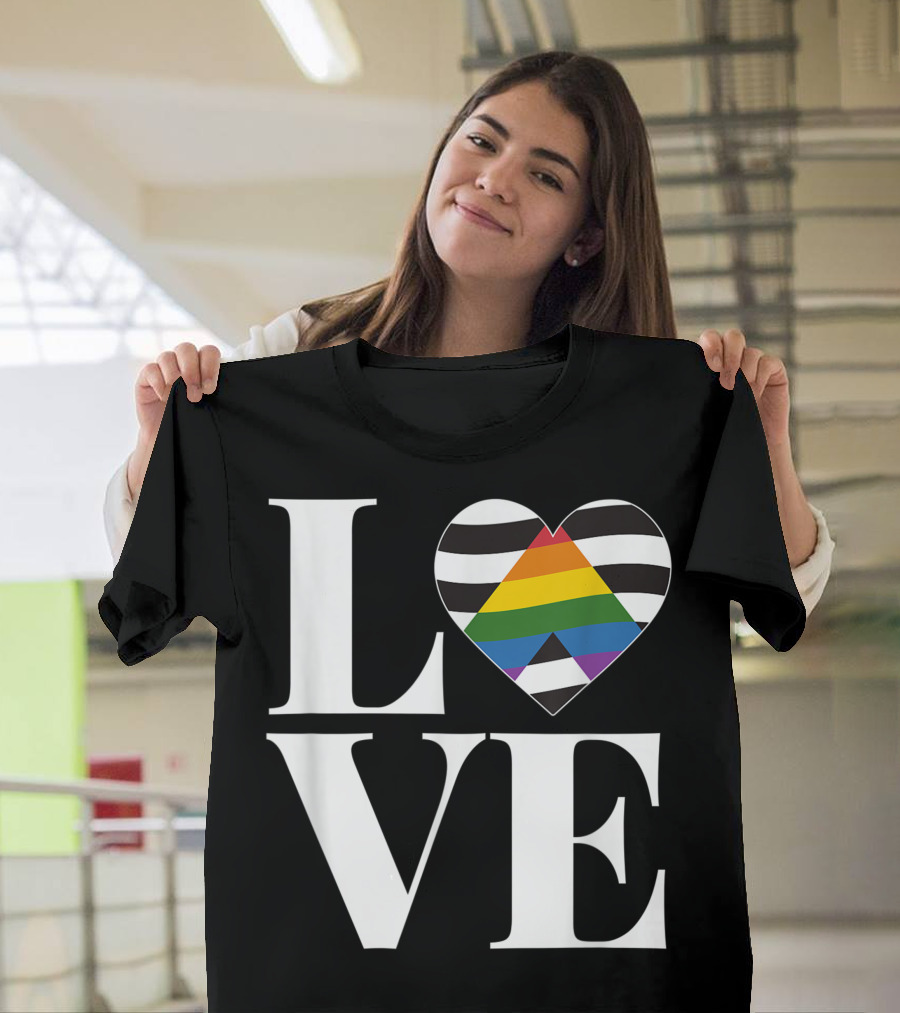 LOVE Straight Ally Pride Flag Heart T-Shirt