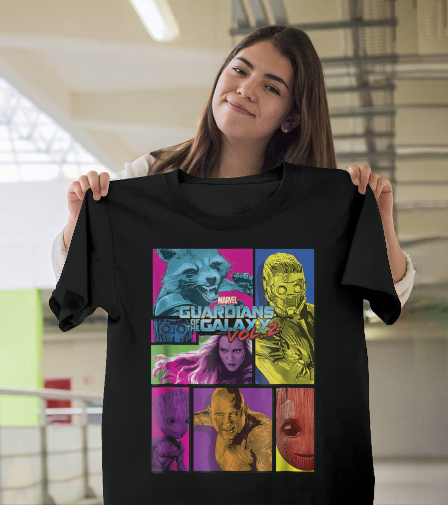 Marvel Guardians of the Galaxy Vol. 2 Team Character Montage T-Shirt