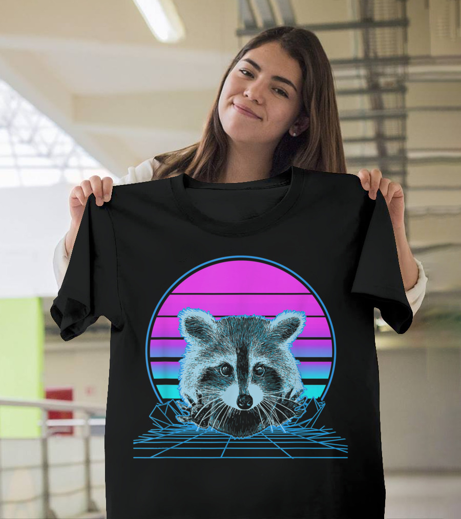 Raccoon 80s Pastel Goth Vaporwave Aesthetic T-Shirt