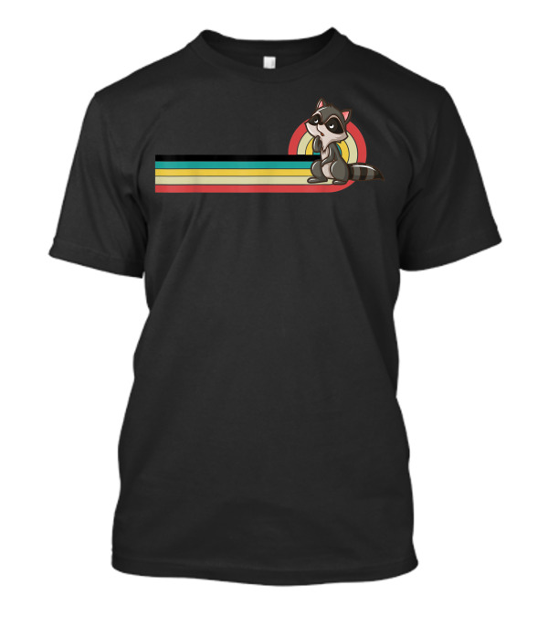 Raccoon Retro Stripes T-Shirt