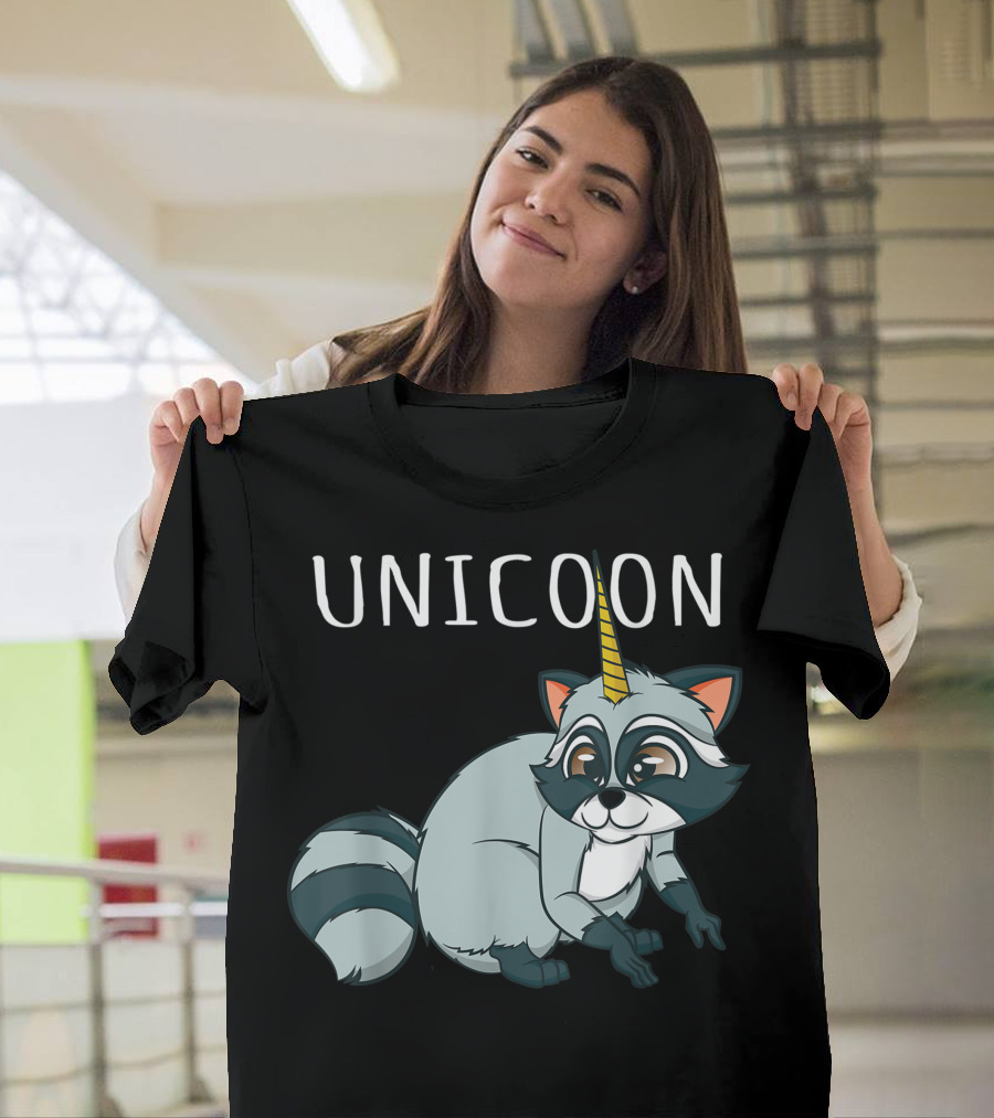 Raccoon Trash Panda Unicoon Fantasy Unicorn T-Shirt
