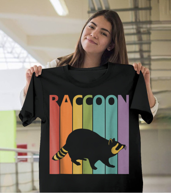 Raccoon Retro Rainbow T-Shirt
