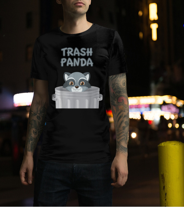 Trash Panda Raccoon Peeking Out Of Garbage Can T-Shirt