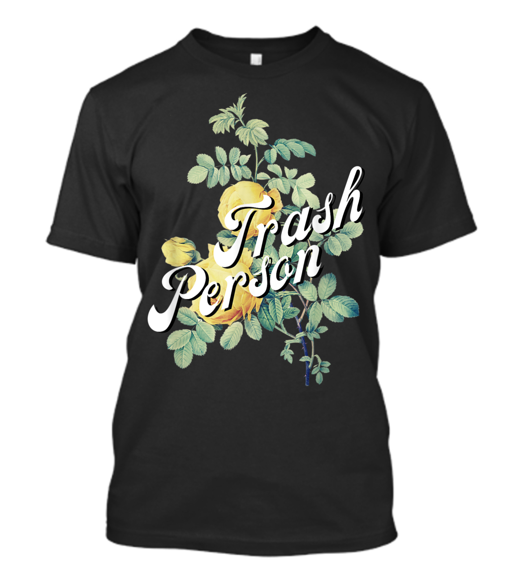 Trash Person Yellow Rose Vintage Botanical T-Shirt