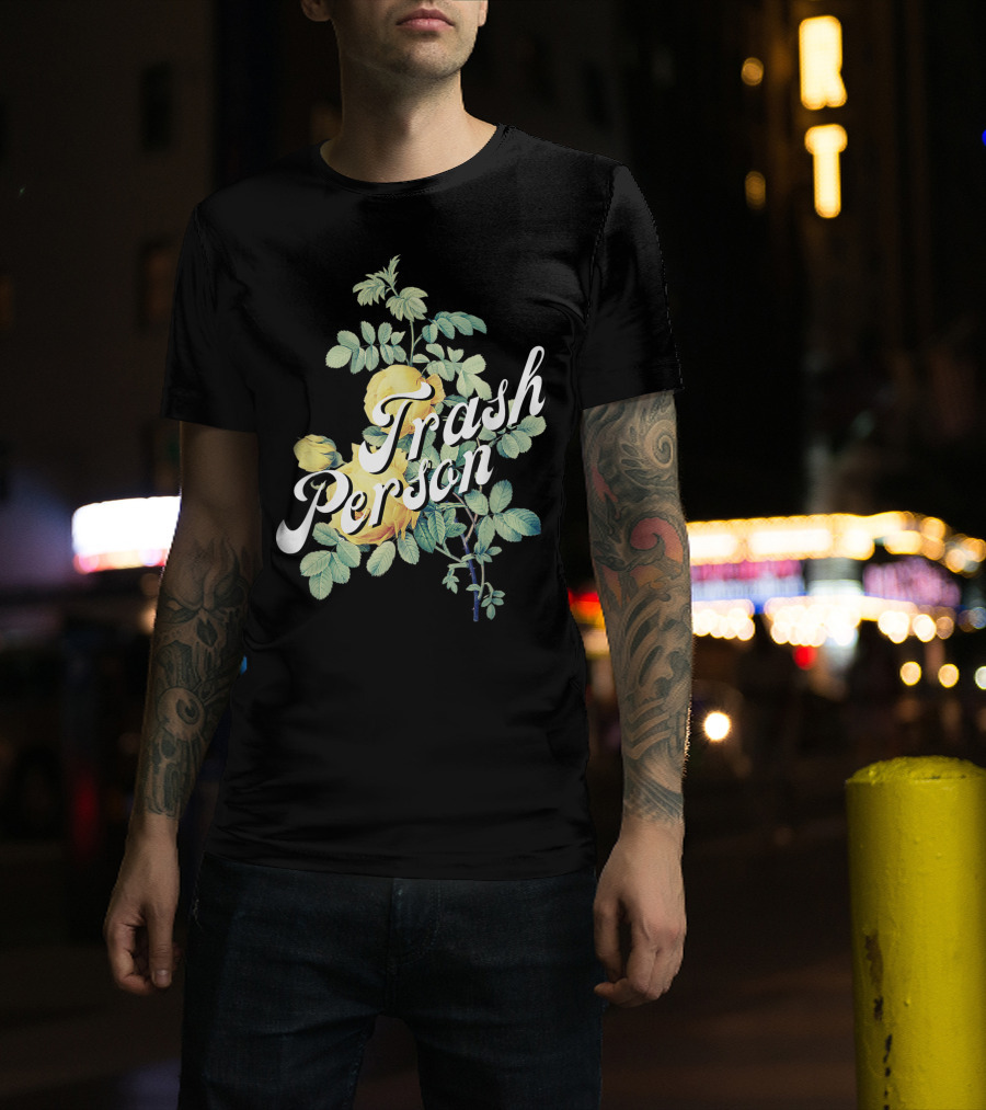 Trash Person Yellow Rose Vintage Botanical T-Shirt