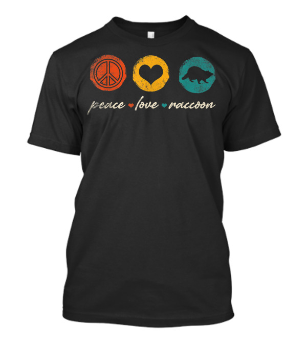 Peace Love Raccoon Vintage Raccoon Lover T-Shirt