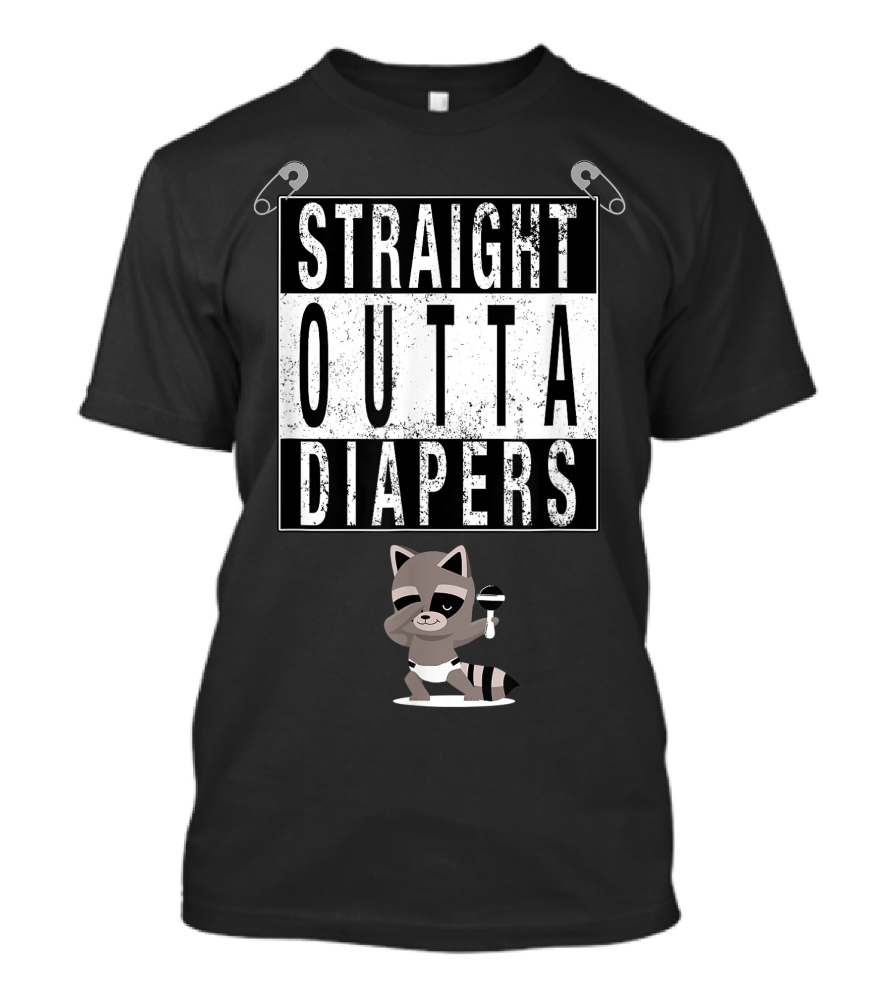 Straight Outta Diapers AB/DL Baby Raccoon T-Shirt