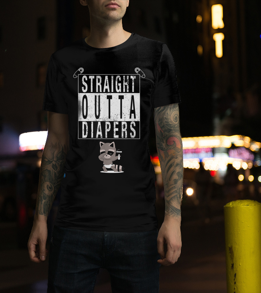Straight Outta Diapers AB/DL Baby Raccoon T-Shirt