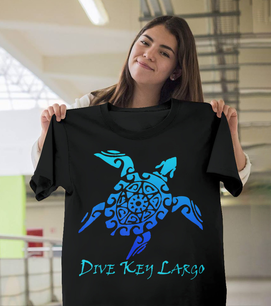 Dive Key Largo Tribal Turtle Vintage Vacation T-Shirt