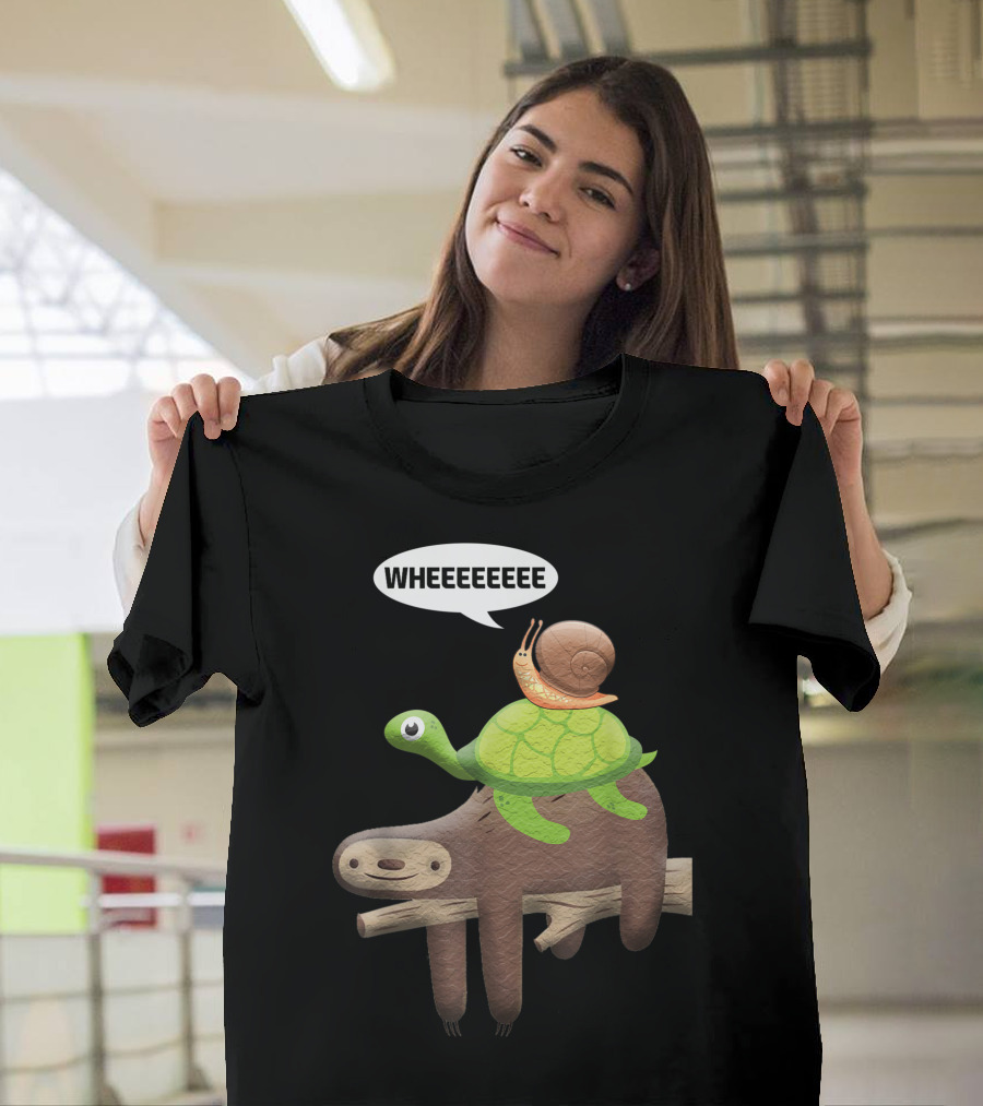 Wheeeeee Sloth Turtle Snail Adventure T-Shirt