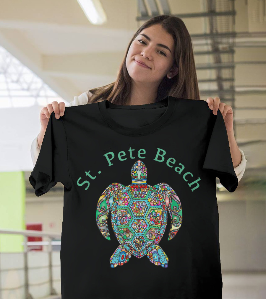 St. Pete Beach Colorful Tribal Turtle T-Shirt
