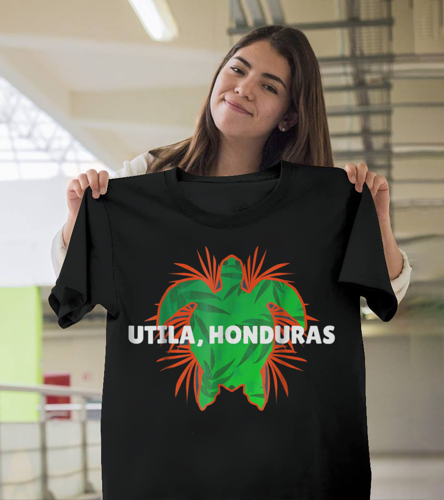 Utila Honduras Green Turtle Tropical Beach Vacation T-Shirt