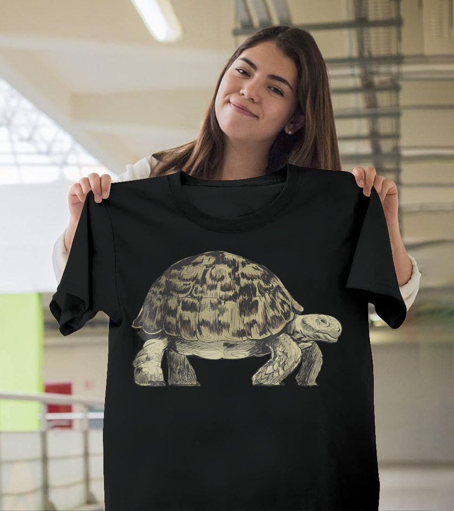 Slow Tortoise Turtle Sketch T-Shirt
