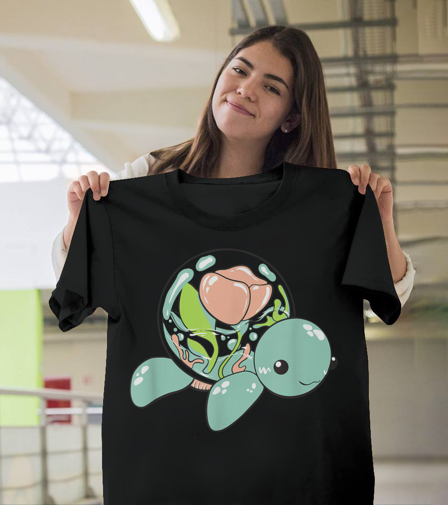 Kawaii Turtle Terrarium Flower Harajuku Fairy Kei Aesthetic T-Shirt