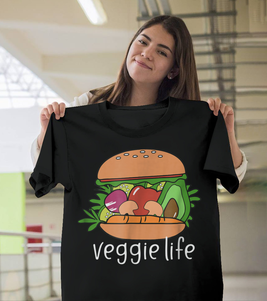 Vegan Veggie Life Cute Veggie Burger T-Shirt