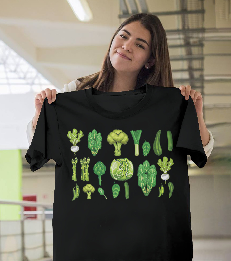 Green Vegetables Veggies Broccoli Asparagus Cabbage Artichoke Healthy Salad Food T-Shirt