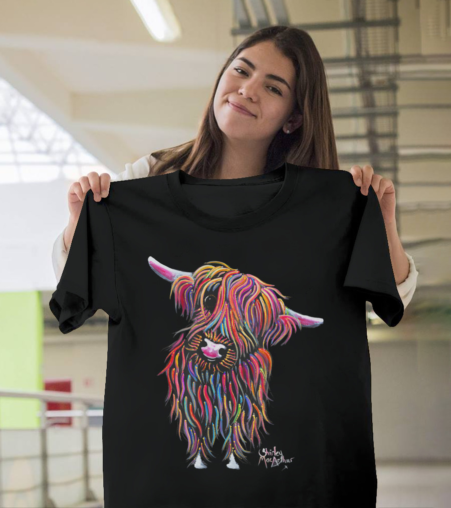 Highland Cow Print Animal Shirley MacArthur Bolly T-Shirt