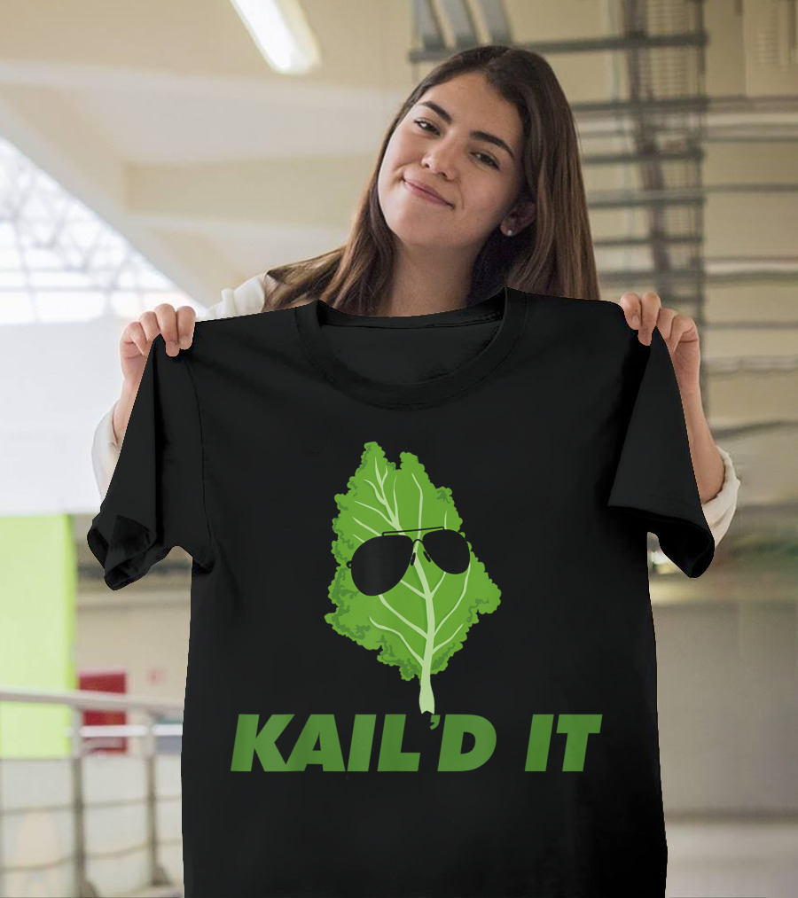Kale'd It Vegan Pun Kale Yeah I'm Vegan Leaf Sunglasses T-Shirt