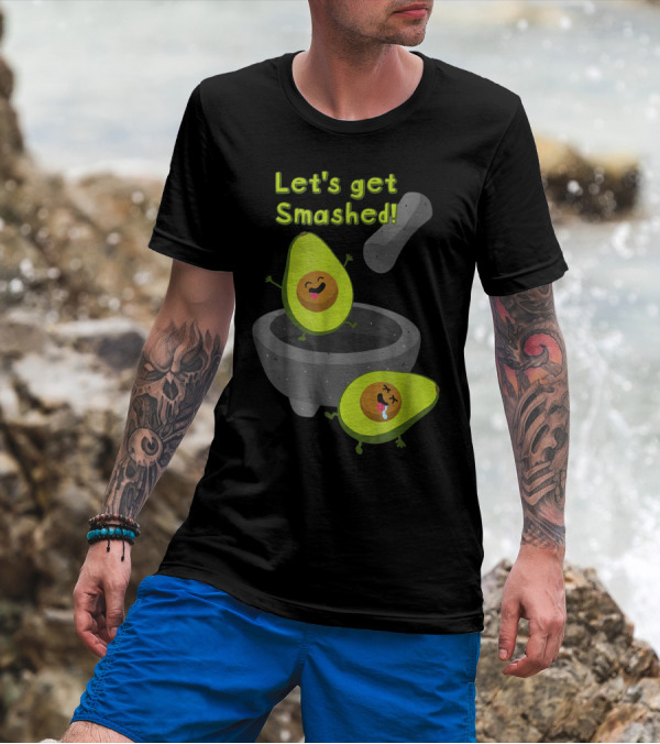 Let's Get Smashed Party Avocados Mortar And Pestle T-Shirt