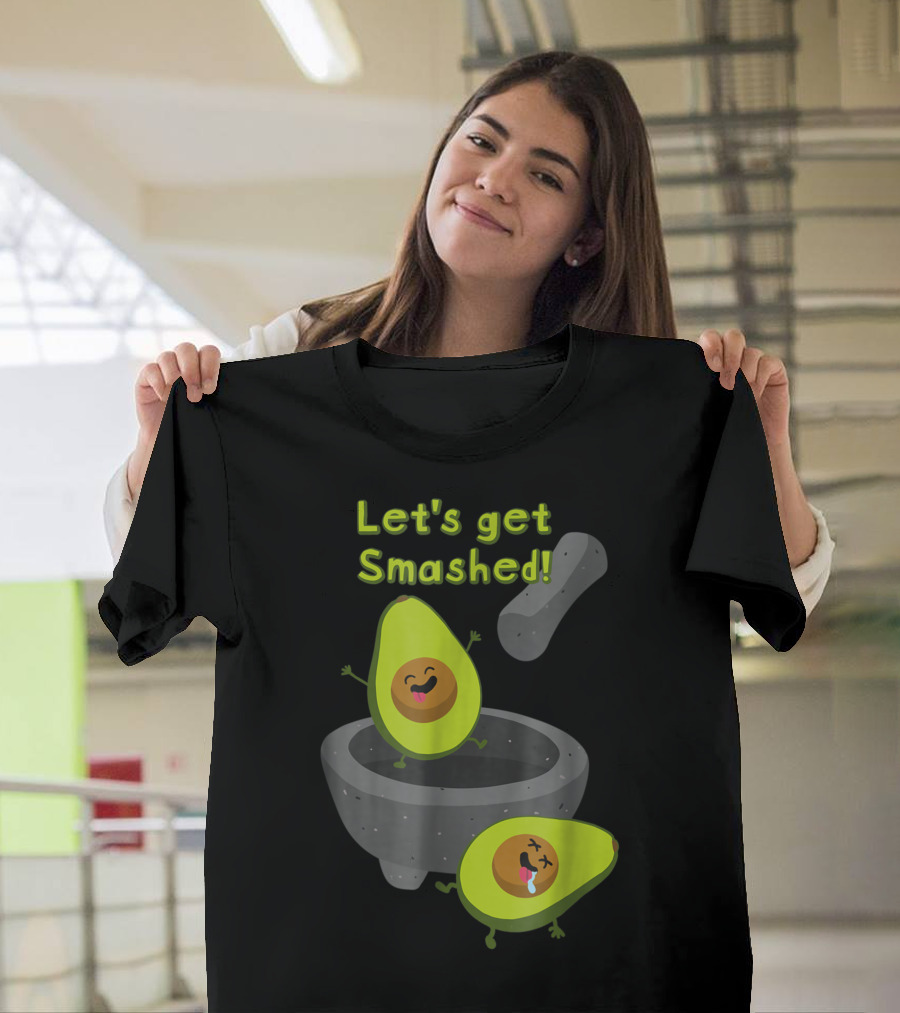 Let's Get Smashed Party Avocados Mortar and Pestle T-Shirt