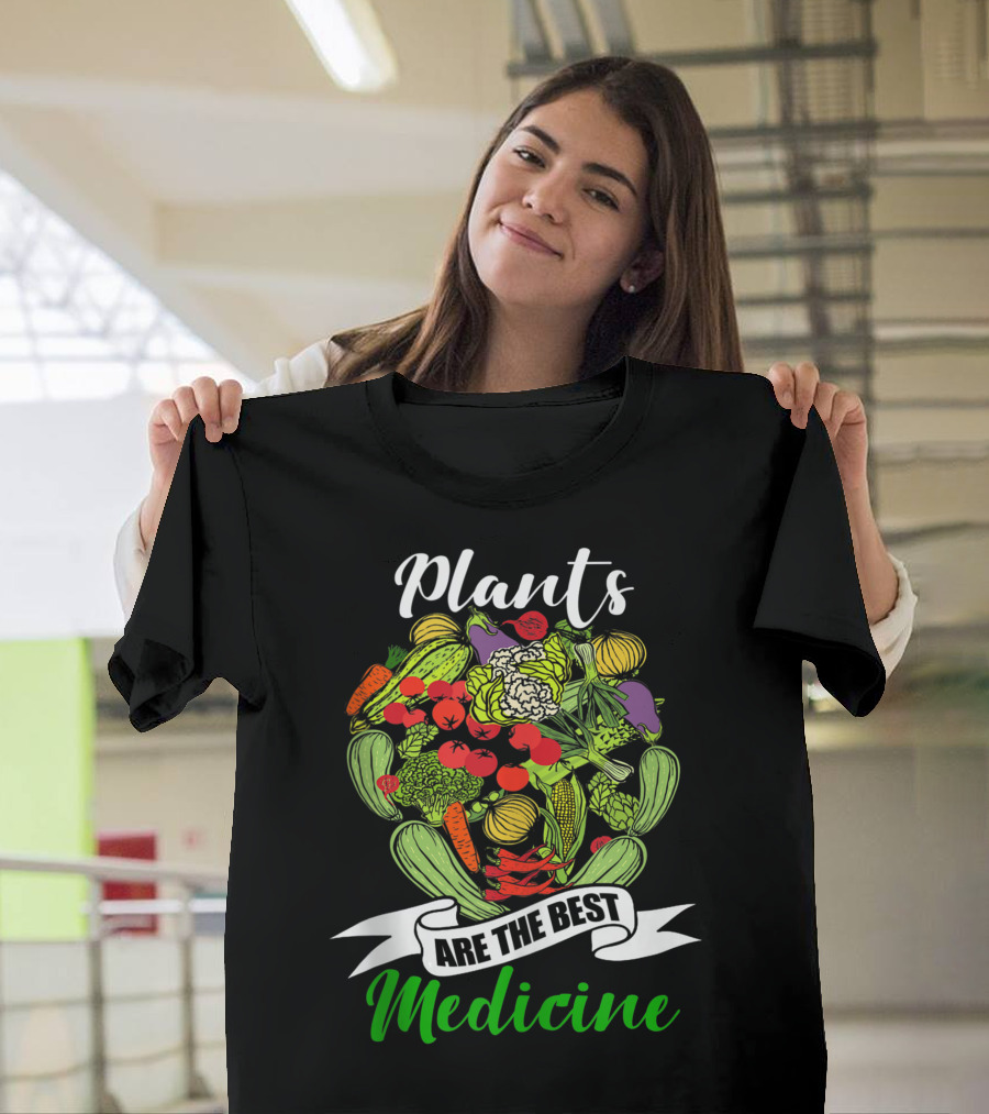 Plants Are the Best Medicine Vegan Wfpbd Veggie Garden T-Shirt