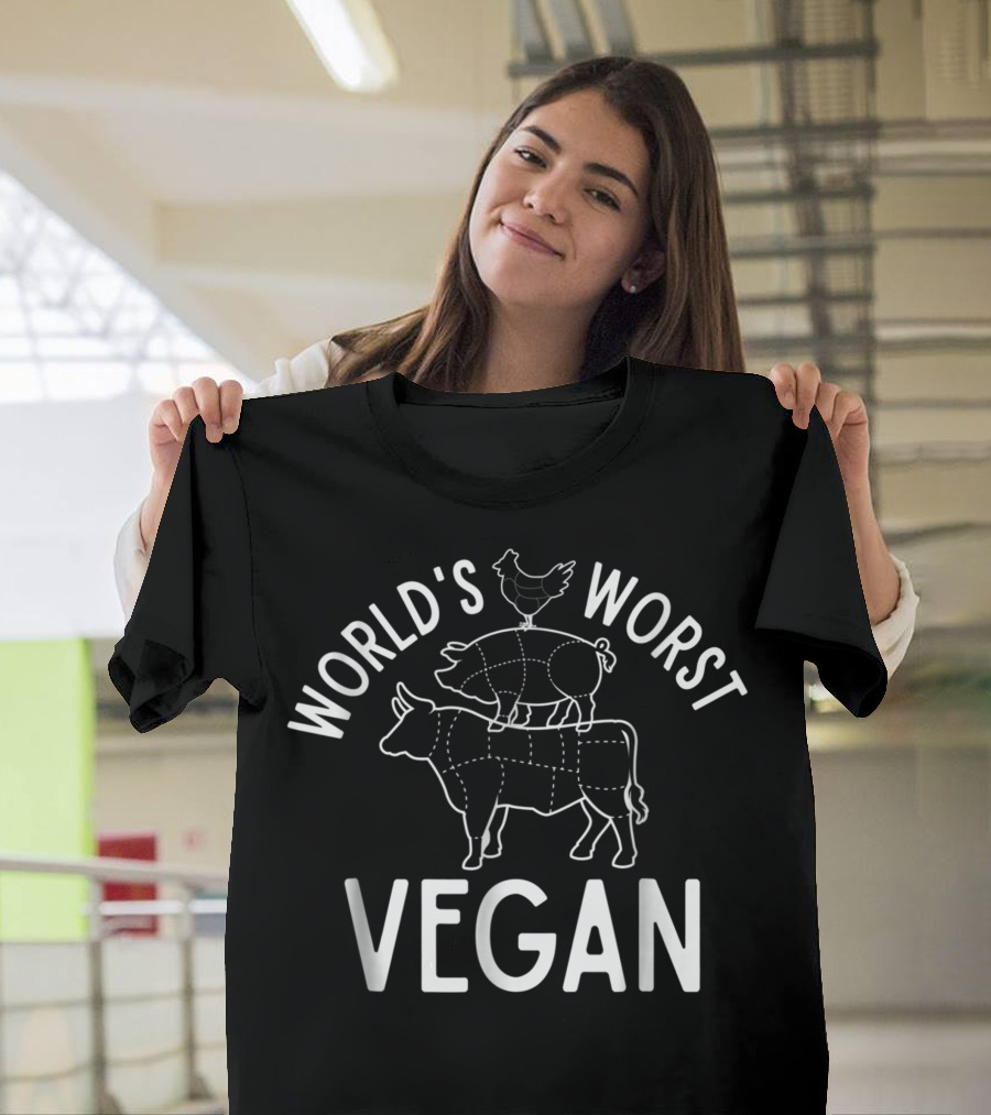 World's Worst Vegan BBQ Cow Pig Chicken T-Shirt