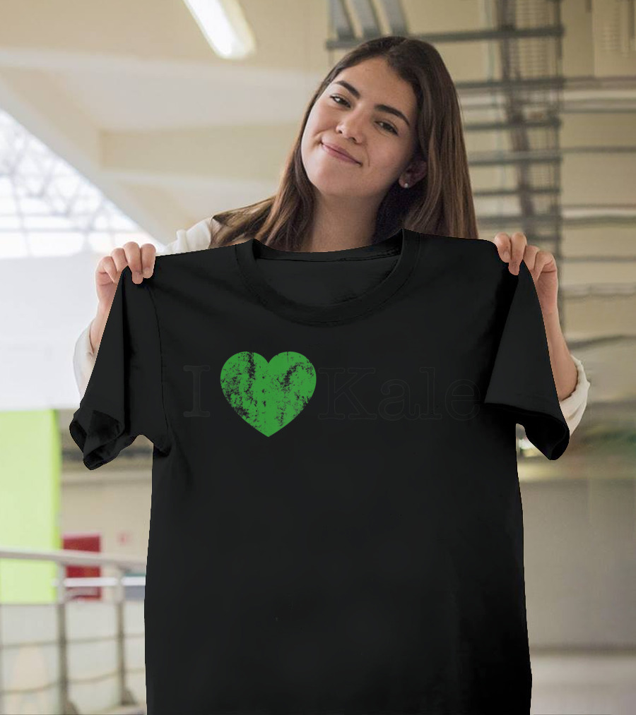 I Love Kale Kale Lovers Green Heart T-Shirt